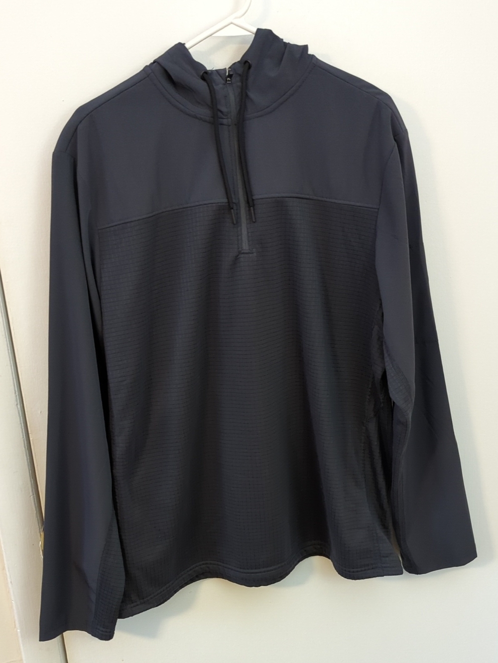 Men's Dark Gray Half-Zip Hooded Lightweight Jacket